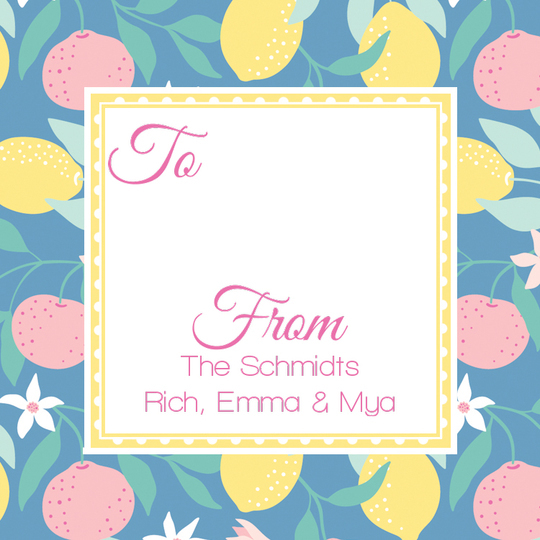 Tropical Fruit Square Gift Stickers